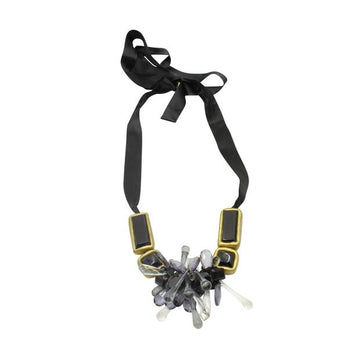 MARNI Black, Grey & Gold Resin Necklace / Belt