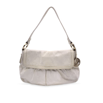 FENDI White Patent Leather Small Chef Shoulder Bag