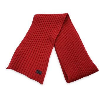 DOLCE & GABBANAD& G  Red Wool Ribbed Wrap Scarf