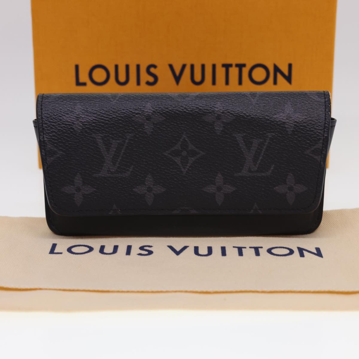 Louis Vuitton Woody Glasses Case Monogram Eclipse Canvas