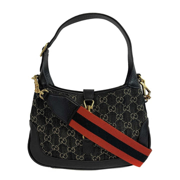 GUCCI - Jackie handbag Denim / Beige GG Top Handle w/ Shoulder Strap