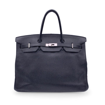 HERMES Black Togo Leather Birkin 40 Top Handle Bag Satchel Handbag