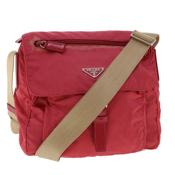PRADA Shoulder Bag Nylon Pink Auth 41597