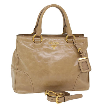 PRADA Shoulder Bag Leather 2way Brown Auth 41960