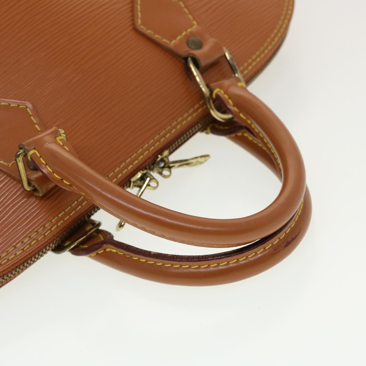 LOUIS VUITTON ALMA Epi Dark Brown Handbag Mocha No.862