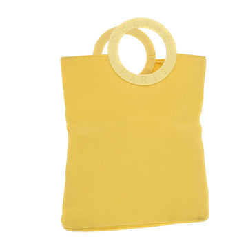 CELINE Hand Bag Nylon Yellow Auth 42583