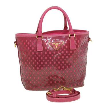 PRADA Shoulder Bag Enamel 2way Pink Auth 42590