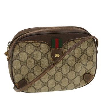 GUCCI GG Canvas Web Sherry Line Shoulder Bag Beige Red Green Auth 43903