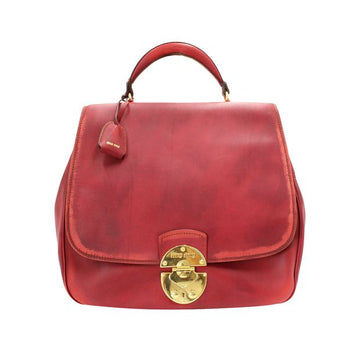 MIU MIU Large Top Handle Red Leather Handbag