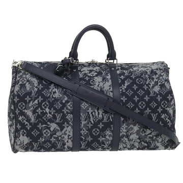 LOUIS VUITTON Monogram Tapestry Keepall Bandouliere 50 Boston M57285 Auth 48047A