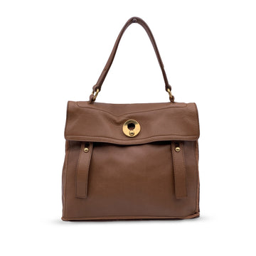 YVES SAINT LAURENT Tan Leather Muse 2 Two Satchel Handbag Bag