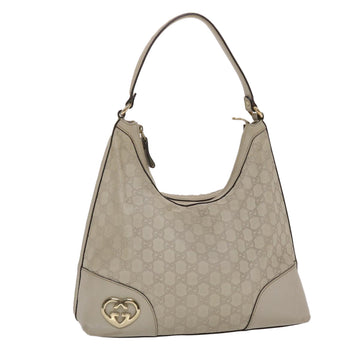 GUCCI  Shima Shoulder Bag Leather White 002404 Auth 49070
