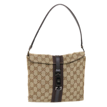 GUCCI GG Canvas Jackie Hand Bag Beige 001 3734 Auth 49789
