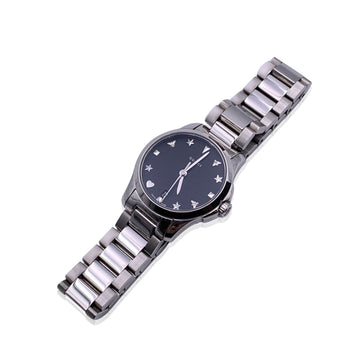 GUCCI G-Timeless Slim Stainless Steel 126.5 Black Dial Watch