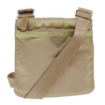PRADA Shoulder Bag Nylon Beige Auth 50397