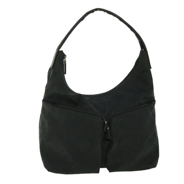 GUCCI GG Canvas Shoulder Bag Leather Black 001 3380 1705 Auth 50999