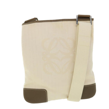LOEWE Shoulder Bag Canvas Cream Auth 51029