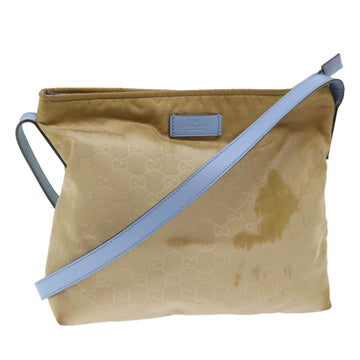 GUCCI GG Canvas Shoulder Bag Beige Light Blue 314529 Auth 51312