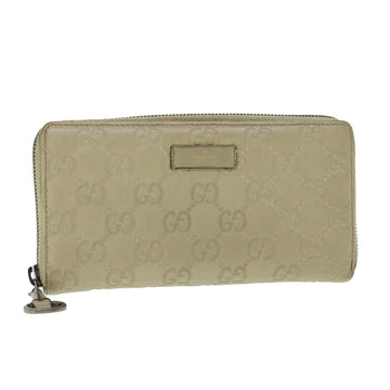 GUCCI GG Canvas ssima Long Wallet Beige 224246 Auth 51375