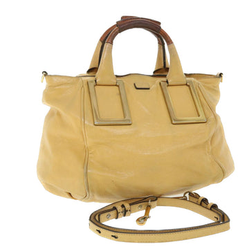 Chloe Etel Hand Bag Leather 2way Yellow Auth 51664
