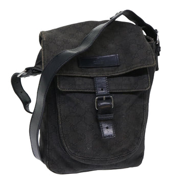 GUCCI GG Canvas Shoulder Bag Black 101654 Auth 52265