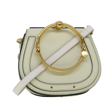 Chloe Small Bracelet Hand Bag Nile leather 2way Cream Auth 52444
