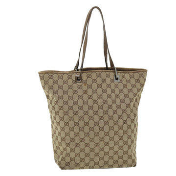 GUCCI GG Canvas Tote Bag Beige Brown Auth 52754