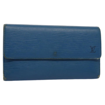 LOUIS VUITTON Epi Porte Tresor International Long Wallet Blue M63385 Auth 52794