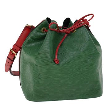 LOUIS VUITTON Epi Petit Noe Shoulder Bag Green Red M44147 LV Auth 53606