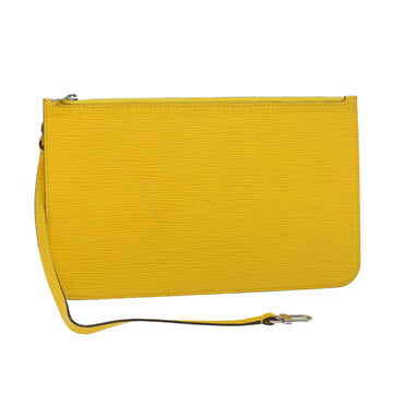 LOUIS VUITTON Epi Neverfull MM Pouch Pouch Yellow Mimosa LV Auth 53875