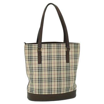 BURBERRY Nova Check Tote Bag Canvas Leather Beige Brown Auth 54025