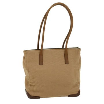 PRADA Tote Bag Wool Leather Brown Auth 54351