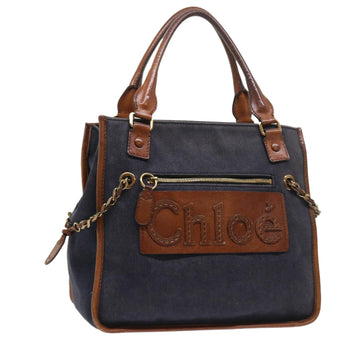Chloe Harley Hand Bag Denim Navy Auth 54745