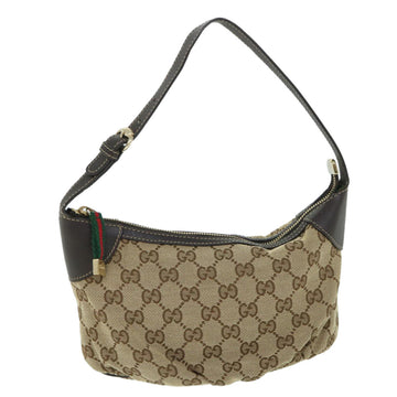 GUCCI GG Canvas Web Sherry Line Pouch Beige Red Green 224093 Auth 54781