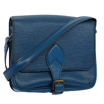 LOUIS VUITTON Epi Cartouchiere MM Shoulder Bag Blue M52245 LV Auth 55173