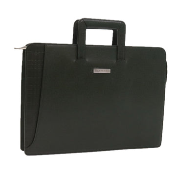 BURBERRY Hand Bag Leather Khaki Auth 55669