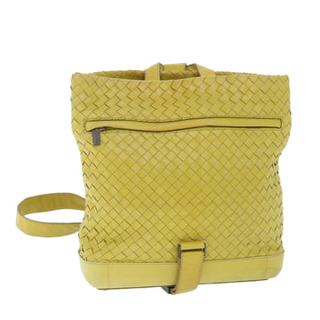 BOTTEGA VENETA INTRECCIATO Shoulder Bag Leather Yellow Auth 55738