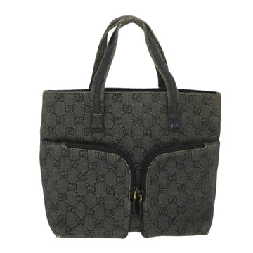 GUCCI GG Canvas Hand Bag Gray 105650 Auth 56318