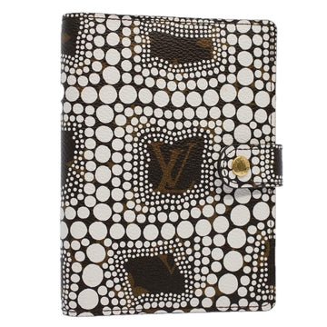 LOUIS VUITTON Yayoi Kusama Agenda PM Day Planner Cover White R21131 Auth 56462A