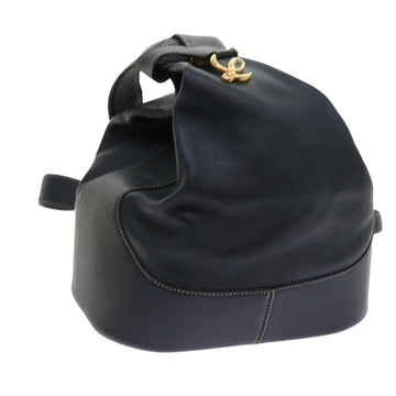 LOEWE Backpack Shoulder Bag Leather Navy Auth 56678