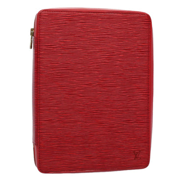 LOUIS VUITTON Epi Agenda Voyage Day Planner Cover Red LV Auth 57198