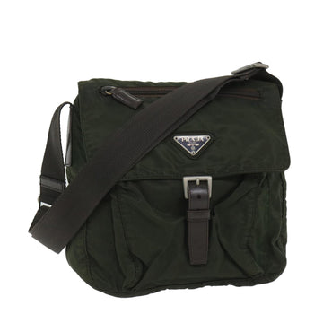 PRADA Shoulder Bag Nylon Khaki Auth 57219