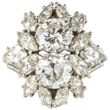 1950s French Cartier 7 Carat Diamond Platinum Ring
