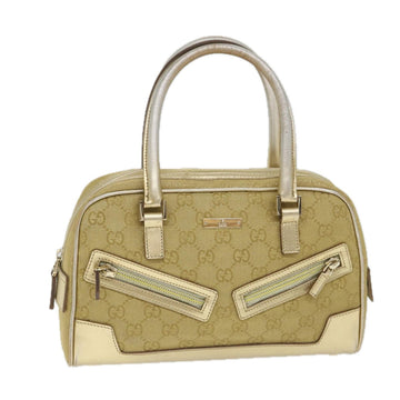 GUCCI GG Canvas Hand Bag Gold 000 0852 2123 Auth 57933