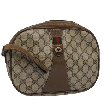 GUCCI GG Supreme Web Sherry Line Clutch Bag Beige Red Green 89 01 034 Auth 58199