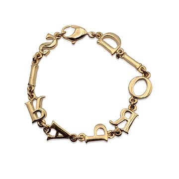 CHRISTIAN DIOR Vintage Gold Spell Out Dior Paris Letter Bracelet