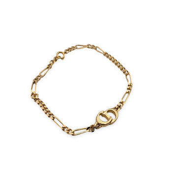 CHRISTIAN DIOR Vintage Gold Metal Cd Logo Chain Bracelet