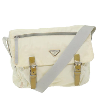 PRADA Shoulder Bag Nylon White Auth 59059
