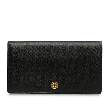CHANEL CC Leather Bifold Wallet Long Wallets