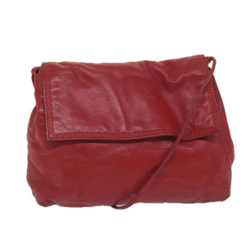 LOEWE Shoulder Bag Leather Red Auth 60452